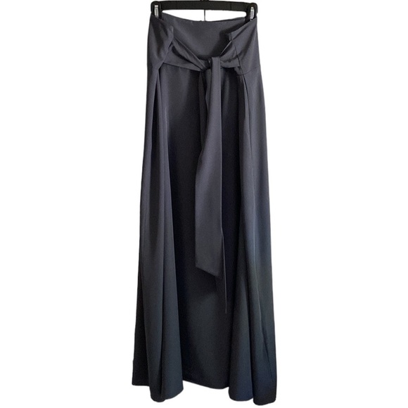 Dark Gray Tie Full Long Maxi Skirt Plus Size 2X Tall Zipper - Picture 1 of 5